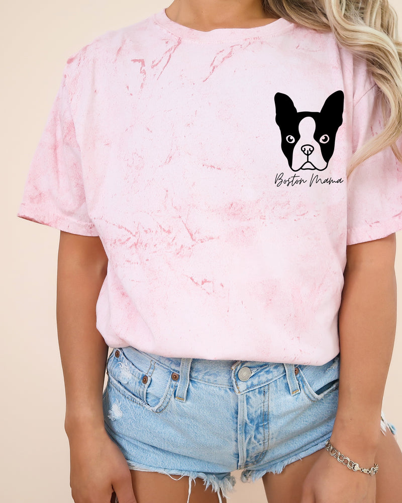 T-shirt Boston Terrier Dog Mom Comfort Colors