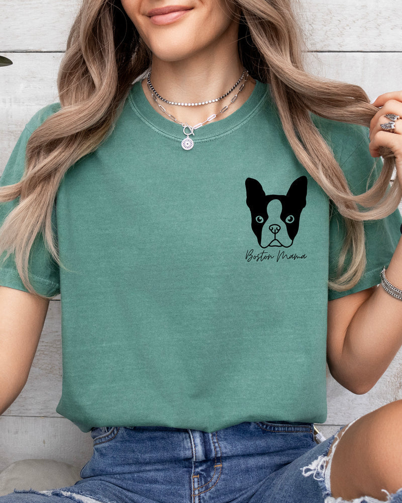 T-shirt Boston Terrier Dog Mom Comfort Colors