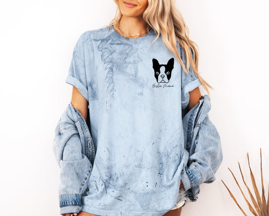 T-shirt Boston Terrier Dog Mom Comfort Colors