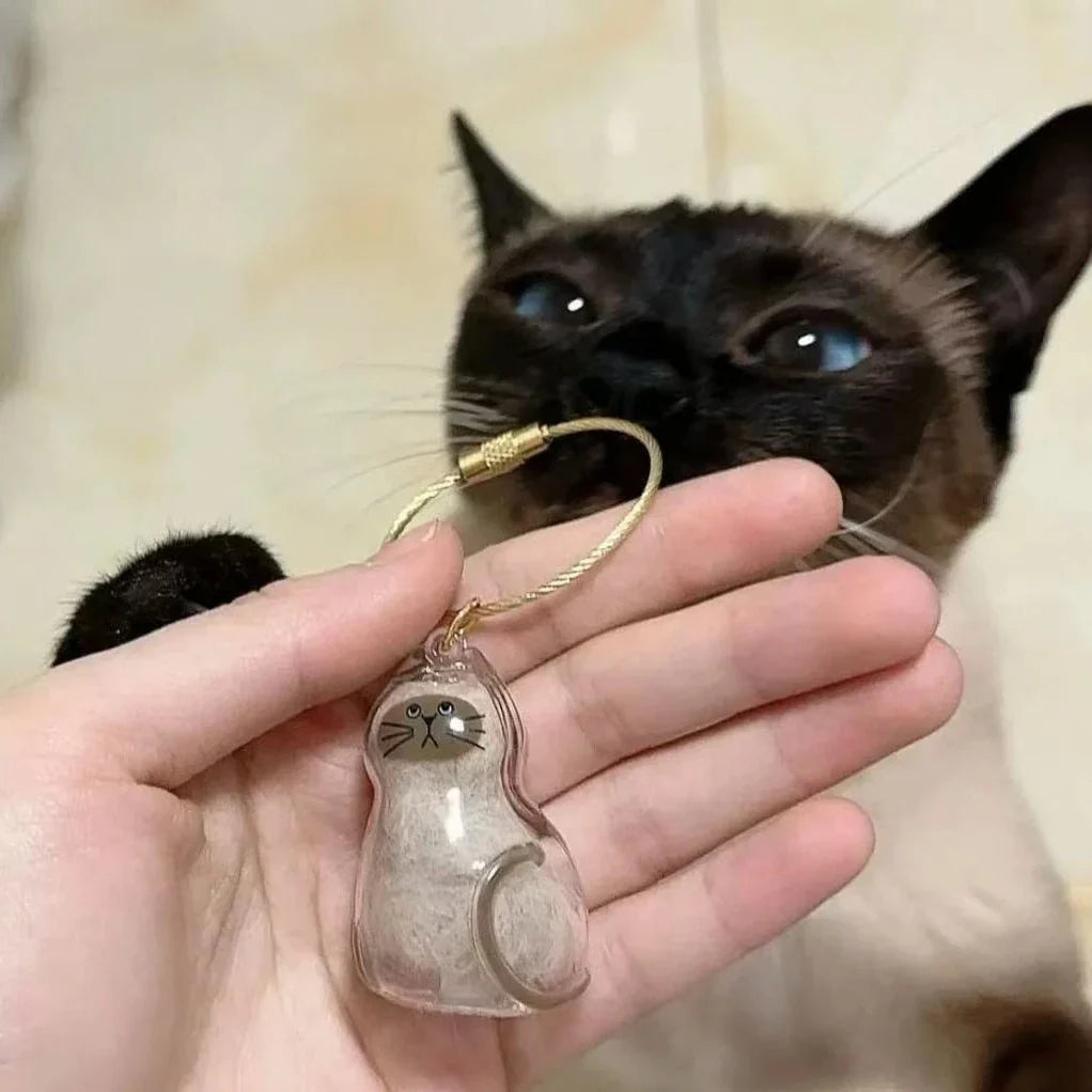 Llavero de recuerdo con pelo de mascota