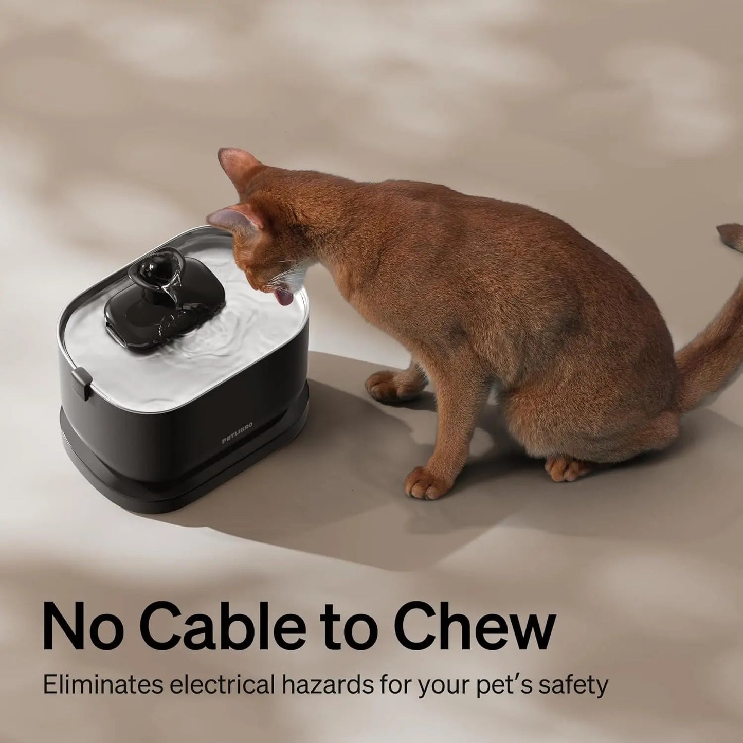 Cordless Cat/Dog Water Fountain Battery Operated Stainless Steel BPA Free