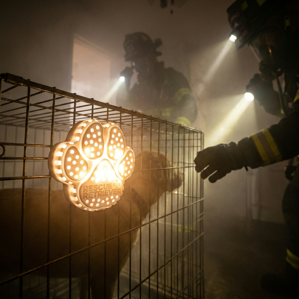Rescue Retriever™ Detector de Humo para Mascotas — Diseñado por un Bombero para Salvar a tu Mascota