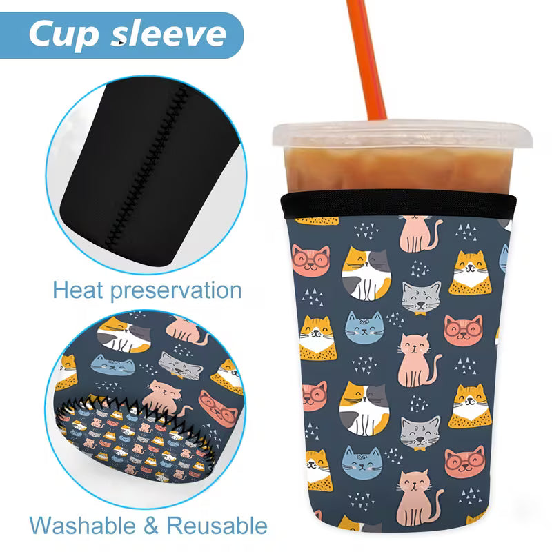 Funda reutilizable para botella - Diseño de gato adorable