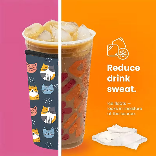 Reusable Bottle Sleeve -Cute Cat Design