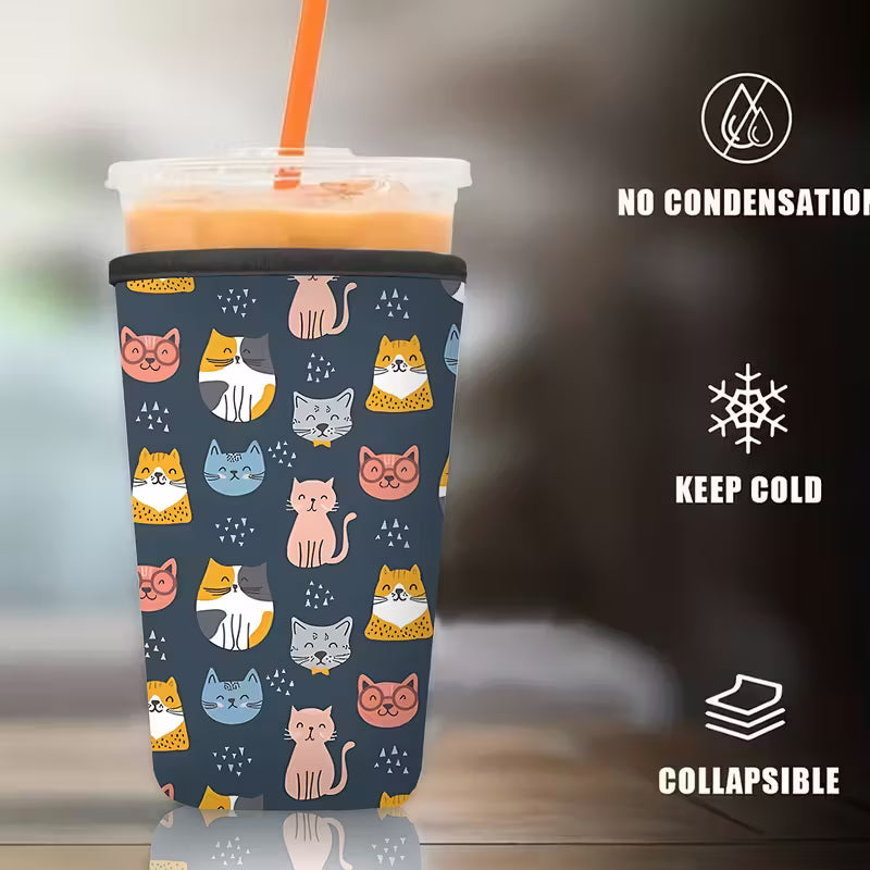 Funda reutilizable para botella - Diseño de gato adorable