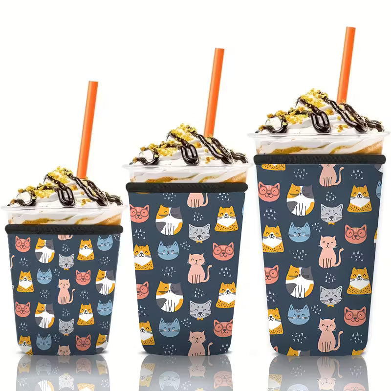 Funda reutilizable para botella - Diseño de gato adorable