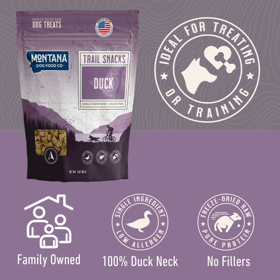 Snacks crudos liofilizados de pato (premios) para perros 85g