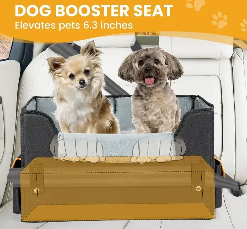 Elevated Dog Car Seat Booster for Safe & Comfortable Travel