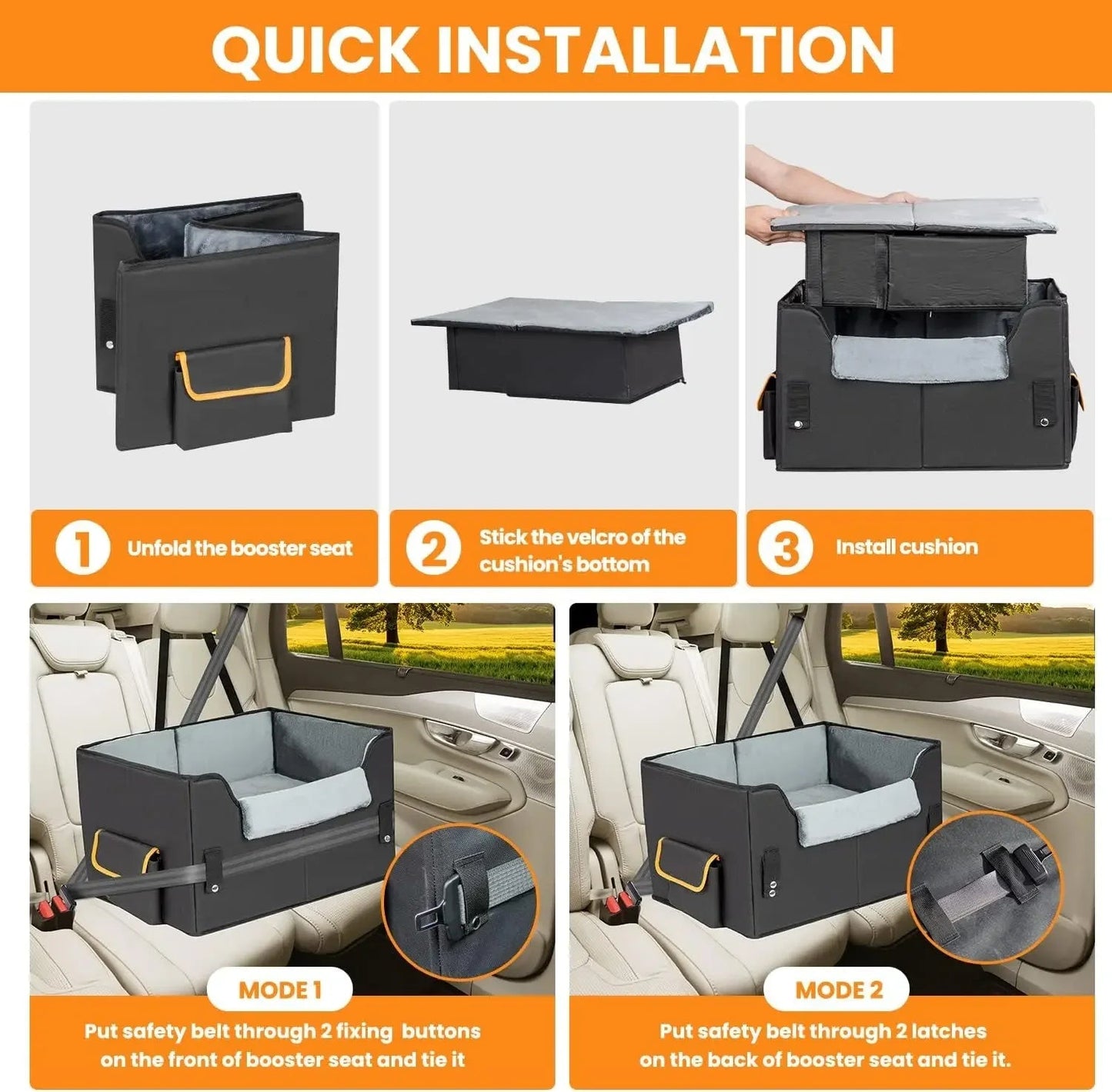 Elevated Dog Car Seat Booster for Safe & Comfortable Travel