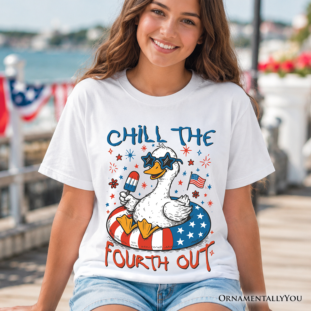 Camiseta de ganso "Kids Chill The Fourth Out", divertida camiseta juvenil patriótica del 4 de julio