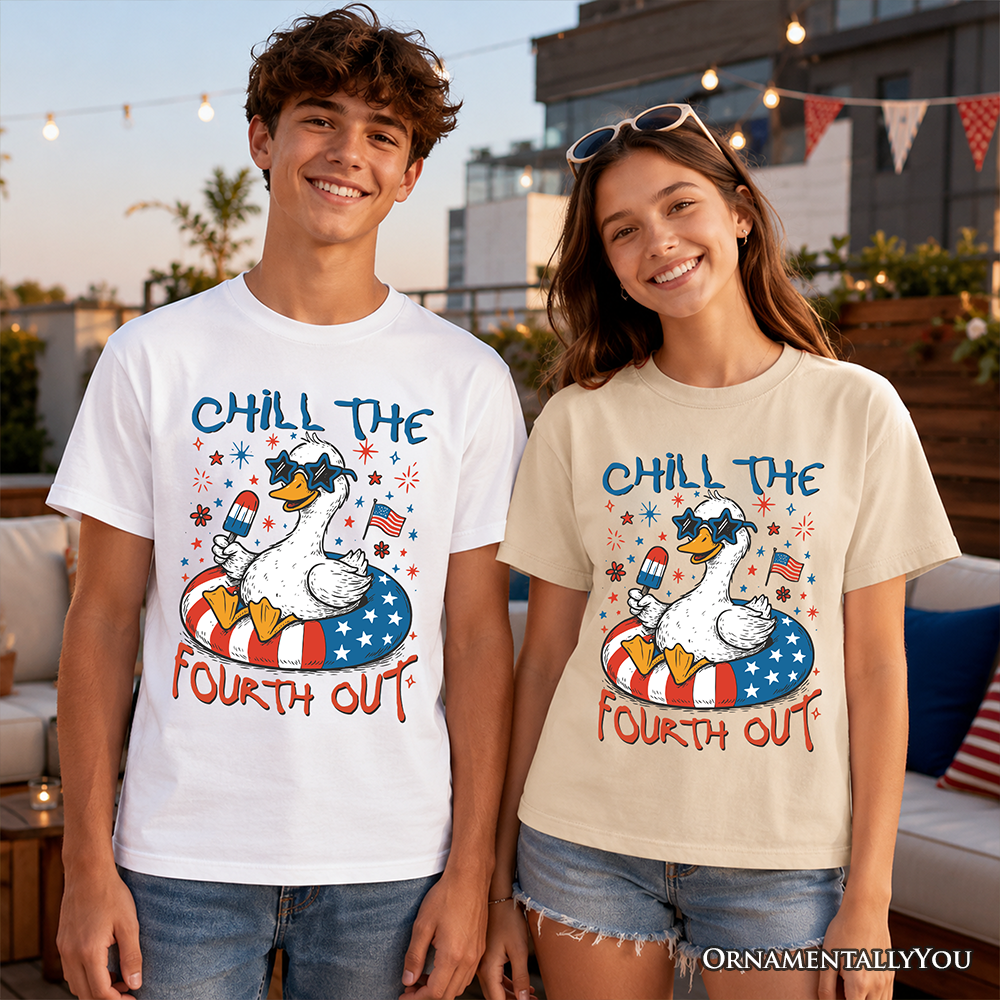 Camiseta de ganso "Kids Chill The Fourth Out", divertida camiseta juvenil patriótica del 4 de julio