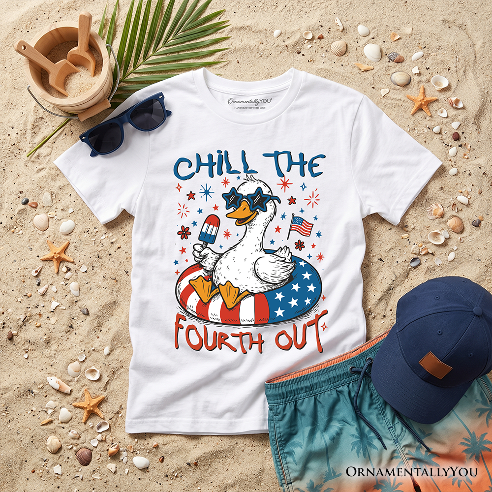 Camiseta de ganso "Kids Chill The Fourth Out", divertida camiseta juvenil patriótica del 4 de julio