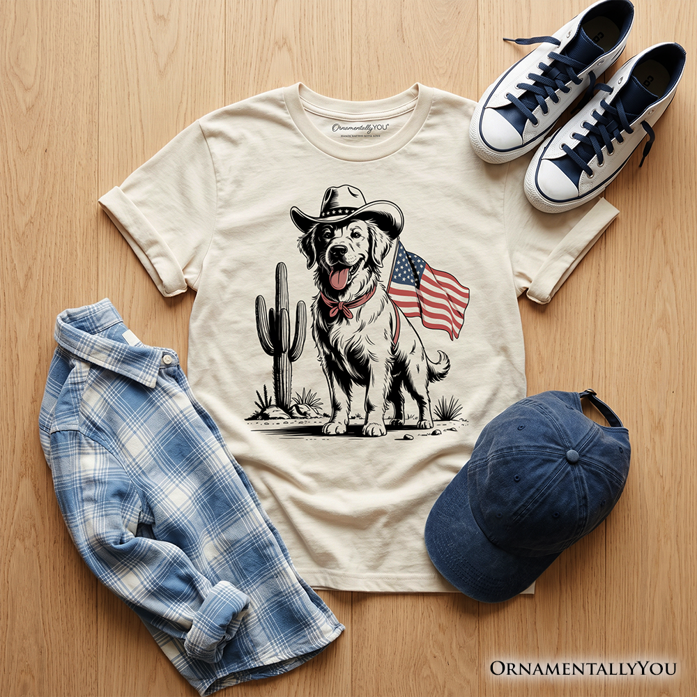 Camiseta infantil de vaquero americano para perros, camiseta juvenil del 4 de julio del oeste para amantes de las mascotas