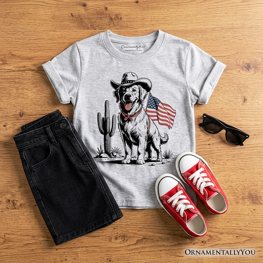 Camiseta infantil de vaquero americano para perros, camiseta juvenil del 4 de julio del oeste para amantes de las mascotas