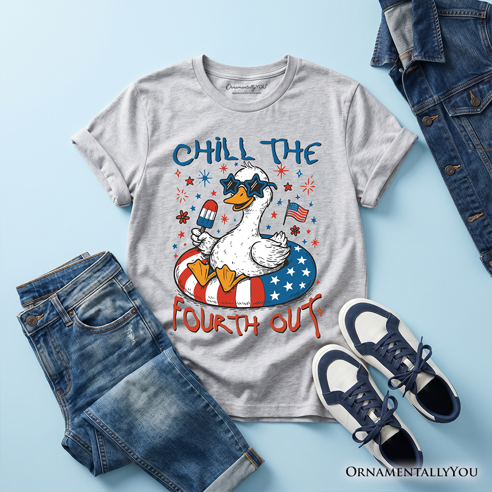 Camiseta de ganso "Kids Chill The Fourth Out", divertida camiseta juvenil patriótica del 4 de julio