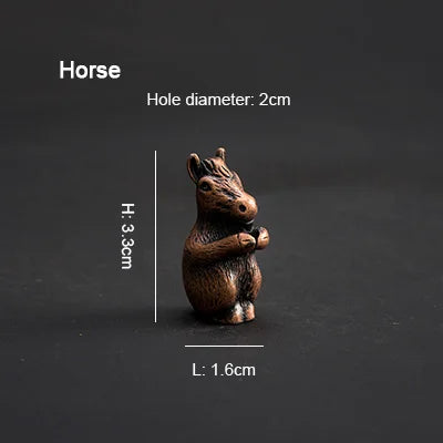 PINNY Soporte de incienso de metal del zodiaco chino | Mini base de incienso de 12 animales