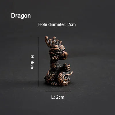 PINNY Soporte de incienso de metal del zodiaco chino | Mini base de incienso de 12 animales