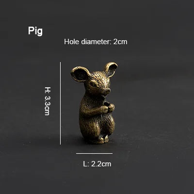 PINNY Soporte de incienso de metal del zodiaco chino | Mini base de incienso de 12 animales