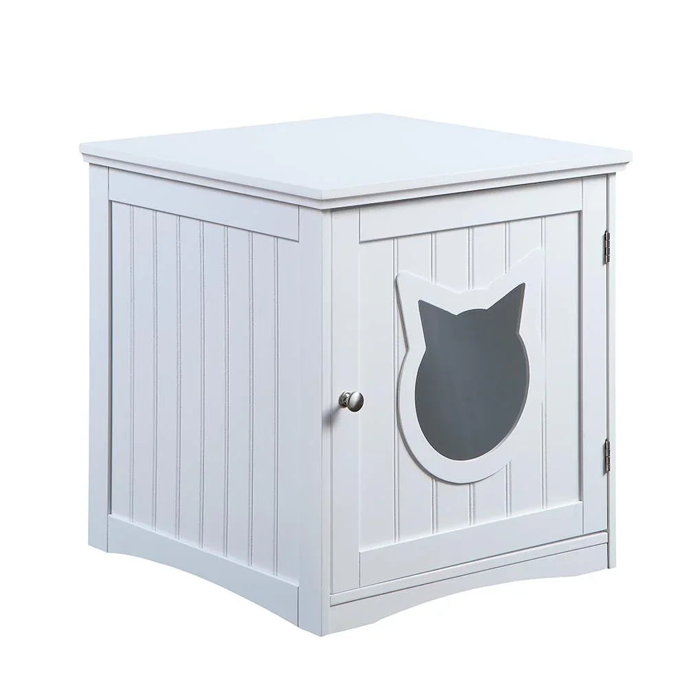 Casa para gatos mesa auxiliar, mesita de noche casa para mascotas, cobertizo para arenero