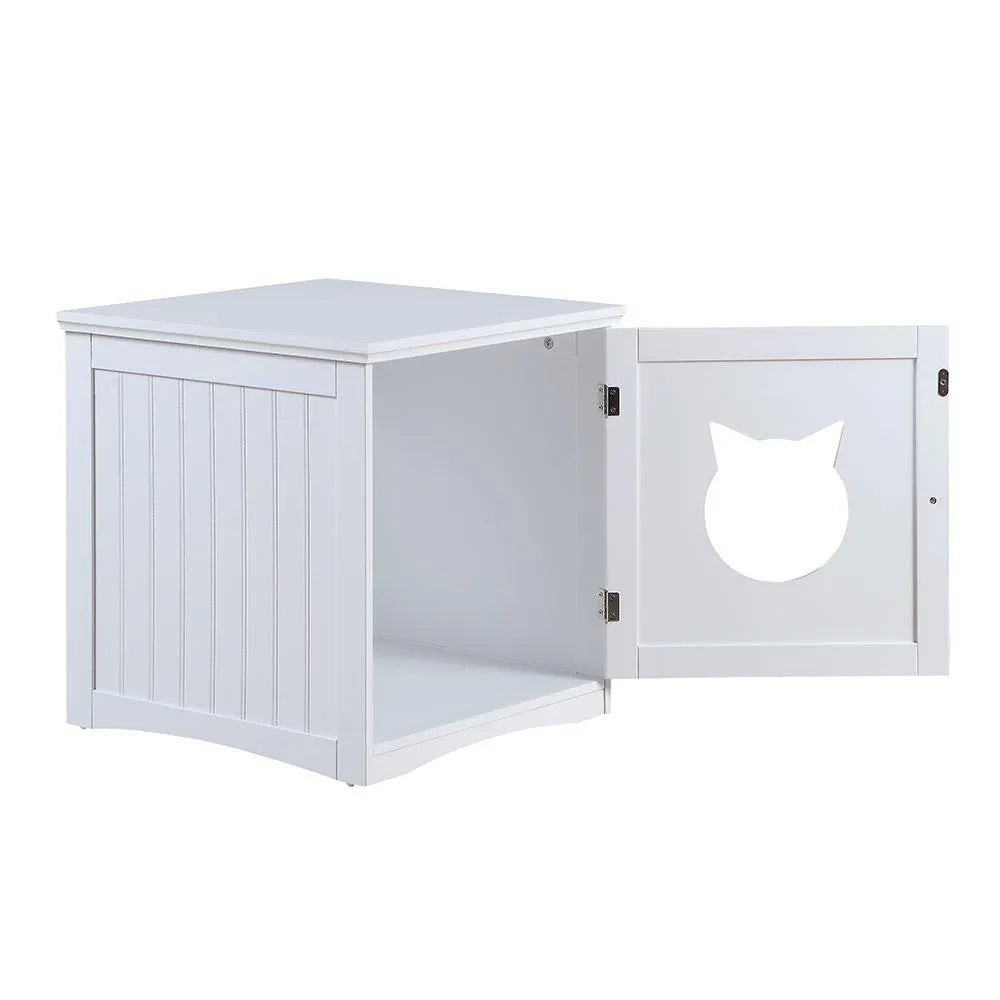 Casa para gatos mesa auxiliar, mesita de noche casa para mascotas, cobertizo para arenero