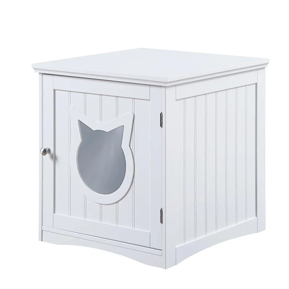 Casa para gatos mesa auxiliar, mesita de noche casa para mascotas, cobertizo para arenero