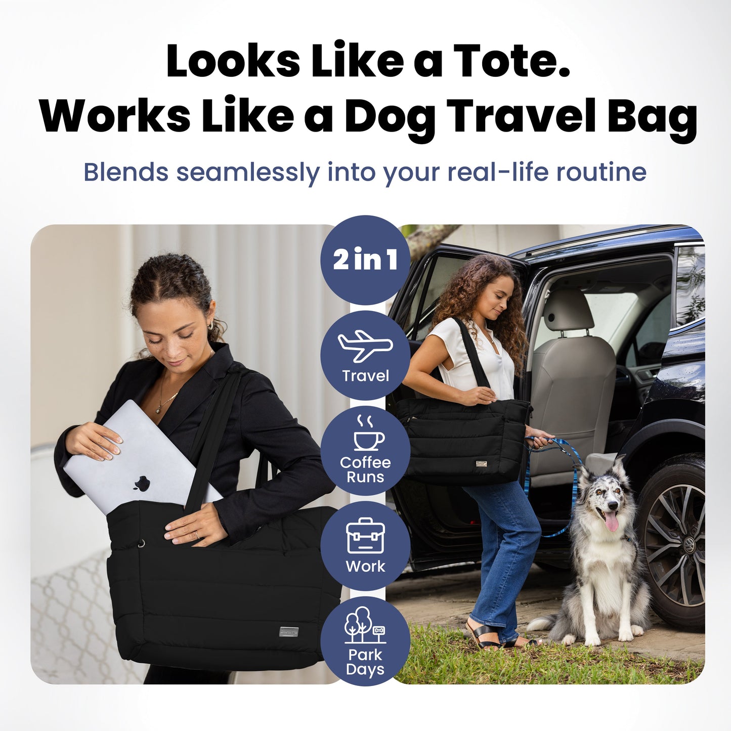 Bolsa de viaje Puffer Dog para mamás perrunas