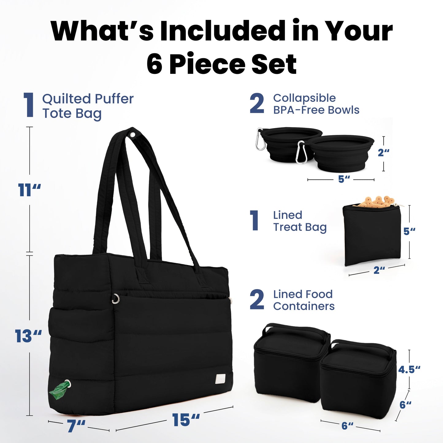 Bolsa de viaje Puffer Dog para mamás perrunas