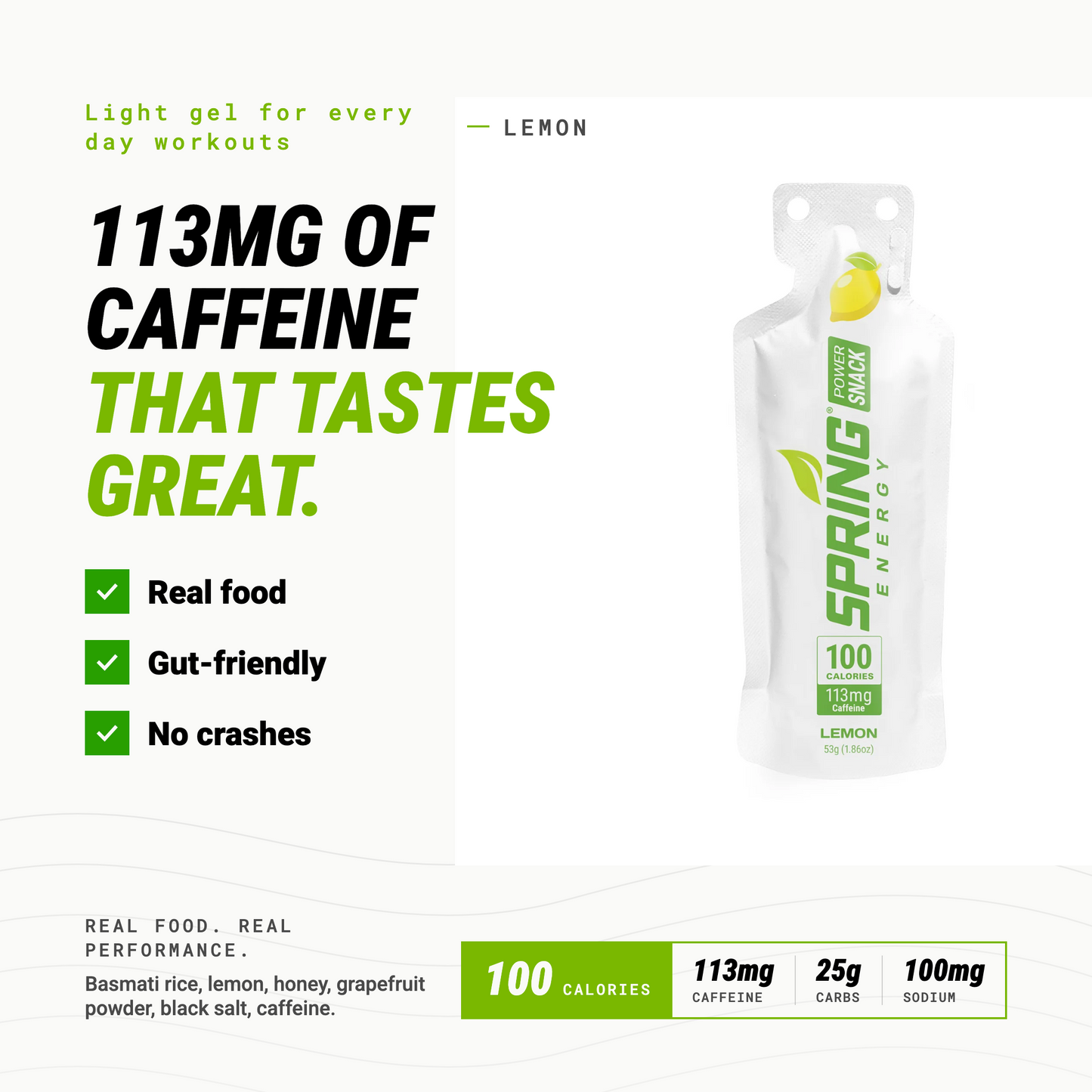 Snack Énergétique au Citron avec 113 mg de Caféine 100 Kcal