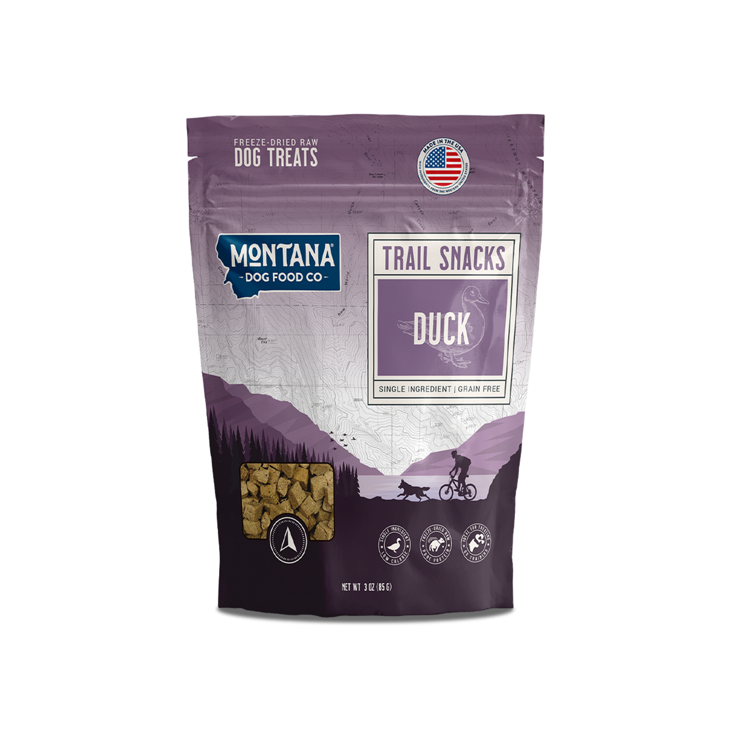 Snacks crudos liofilizados de pato (premios) para perros 85g