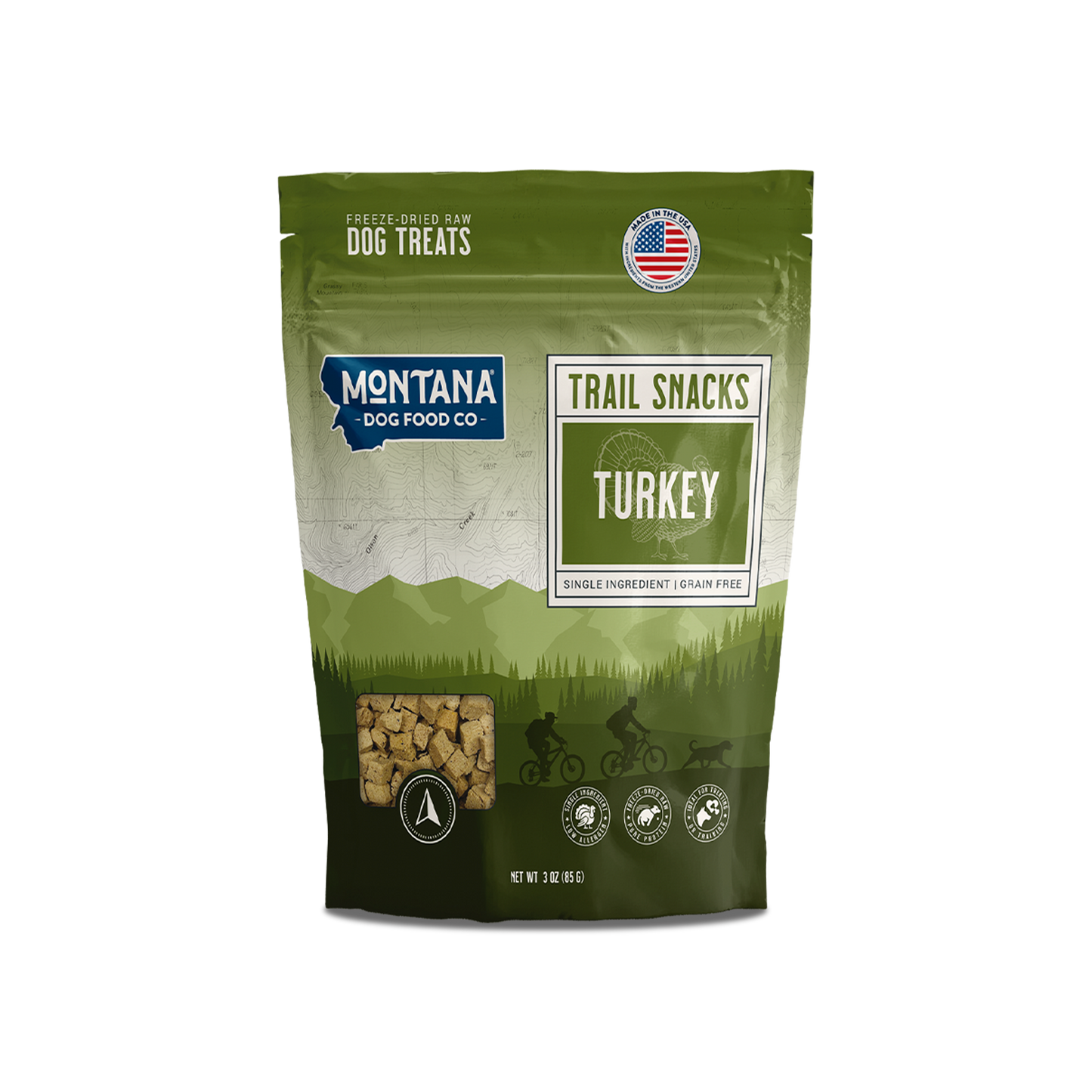 Snacks (premios) crudos liofilizados de hígado de pavo para perros 3 oz