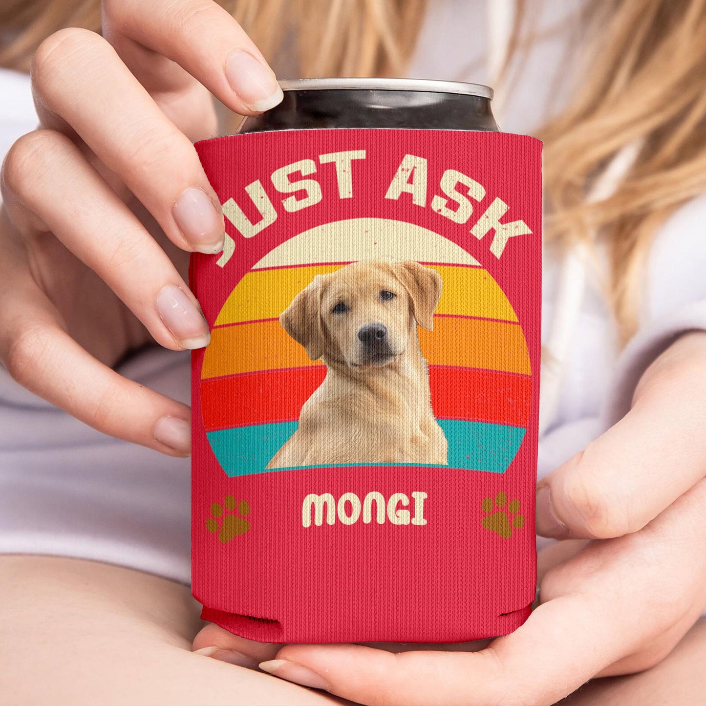 Enfriador de latas personalizado con foto de perro "La mejor mamá perruna de la historia" | Funda de lata con nombre de perro personalizado | Funda de lata para bebidas 682378