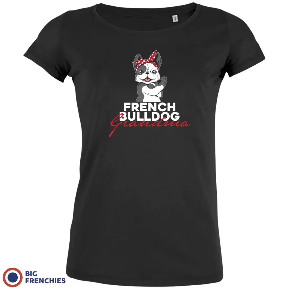 Camiseta de algodón orgánico para mujer "Abuela de Bulldog Francés"