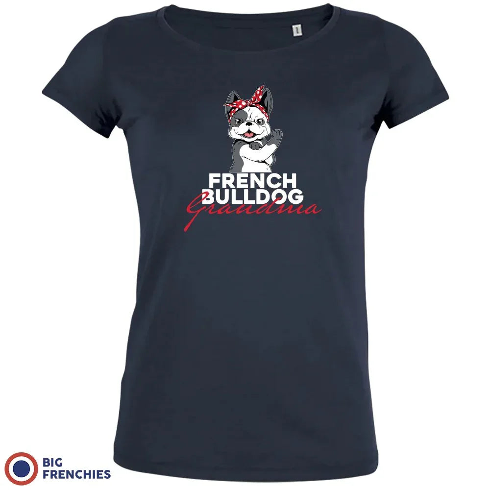 Camiseta de algodón orgánico para mujer "Abuela de Bulldog Francés"