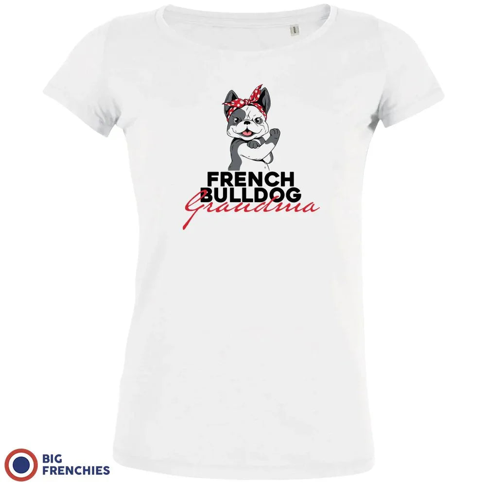 Camiseta de algodón orgánico para mujer "Abuela de Bulldog Francés"