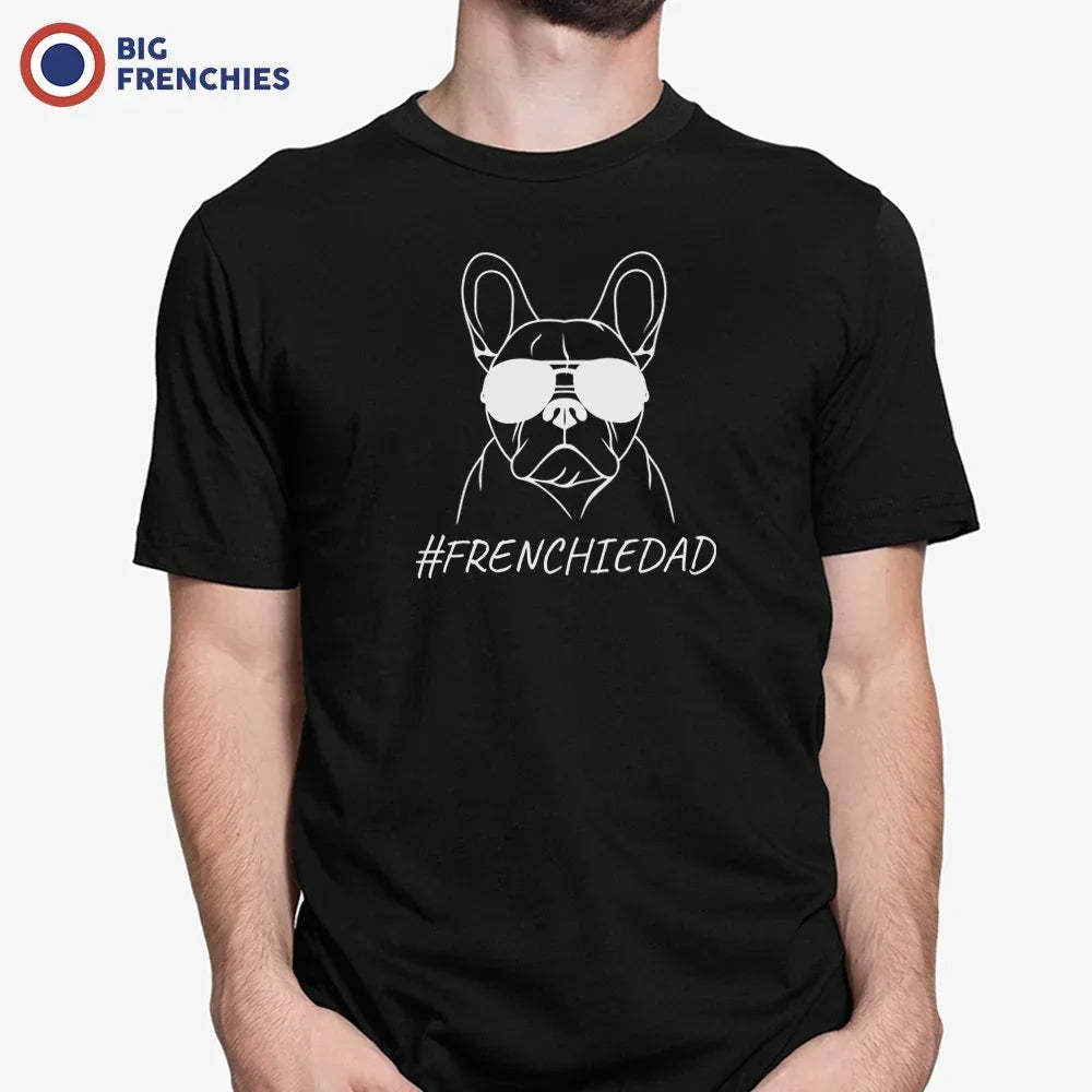 Camiseta de algodón orgánico para hombre "Papá de Frenchie con gafas"