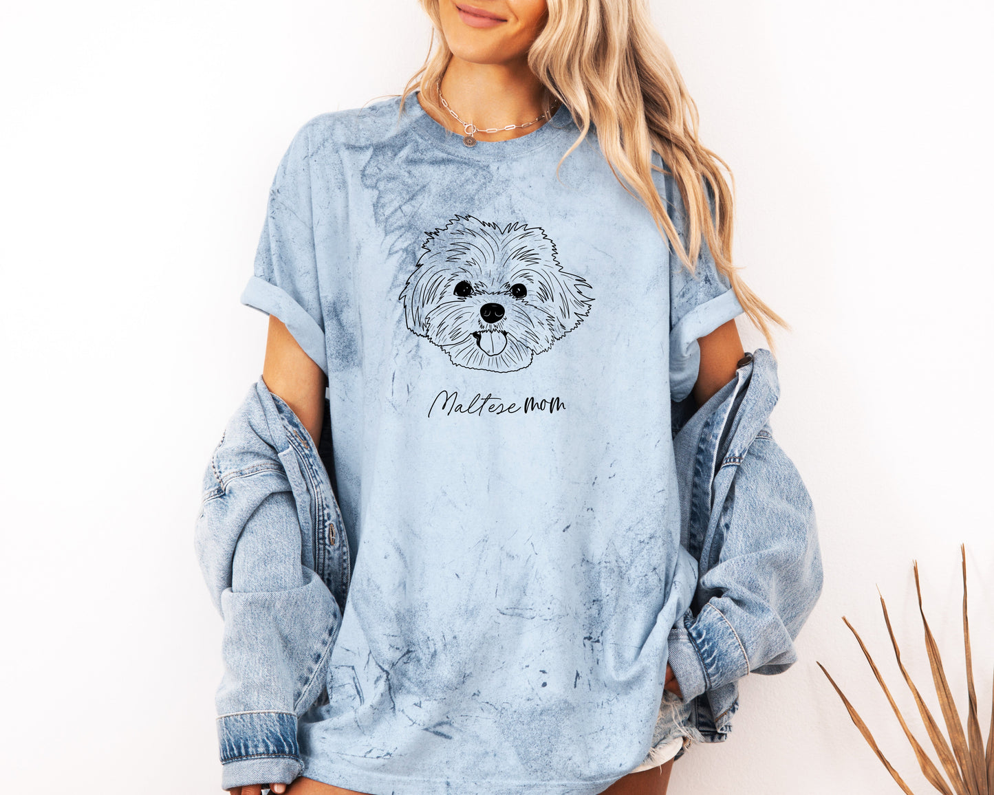 T-shirt Comfort Colors pour Maman de Bichon Maltais (centré)