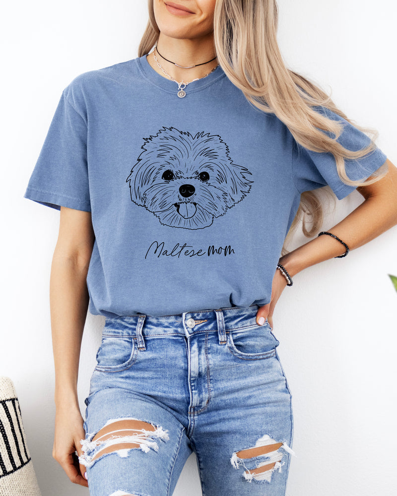 Maltese Dog Mom Comfort Colors T Shirt (center)