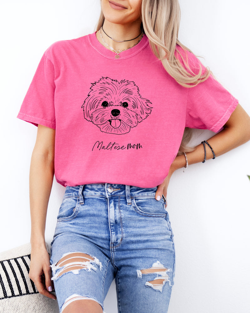 Maltese Dog Mom Comfort Colors T Shirt (center)