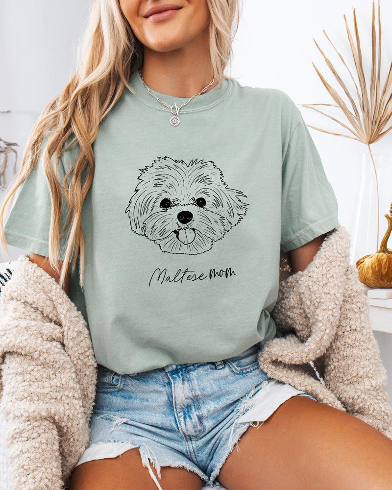Maltese Dog Mom Comfort Colors T Shirt (center)