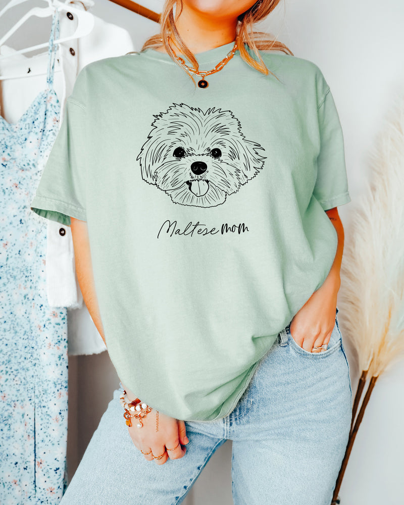 Maltese Dog Mom Comfort Colors T Shirt (center)