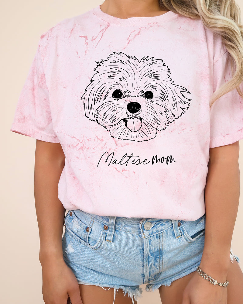 Maltese Dog Mom Comfort Colors T Shirt (center)