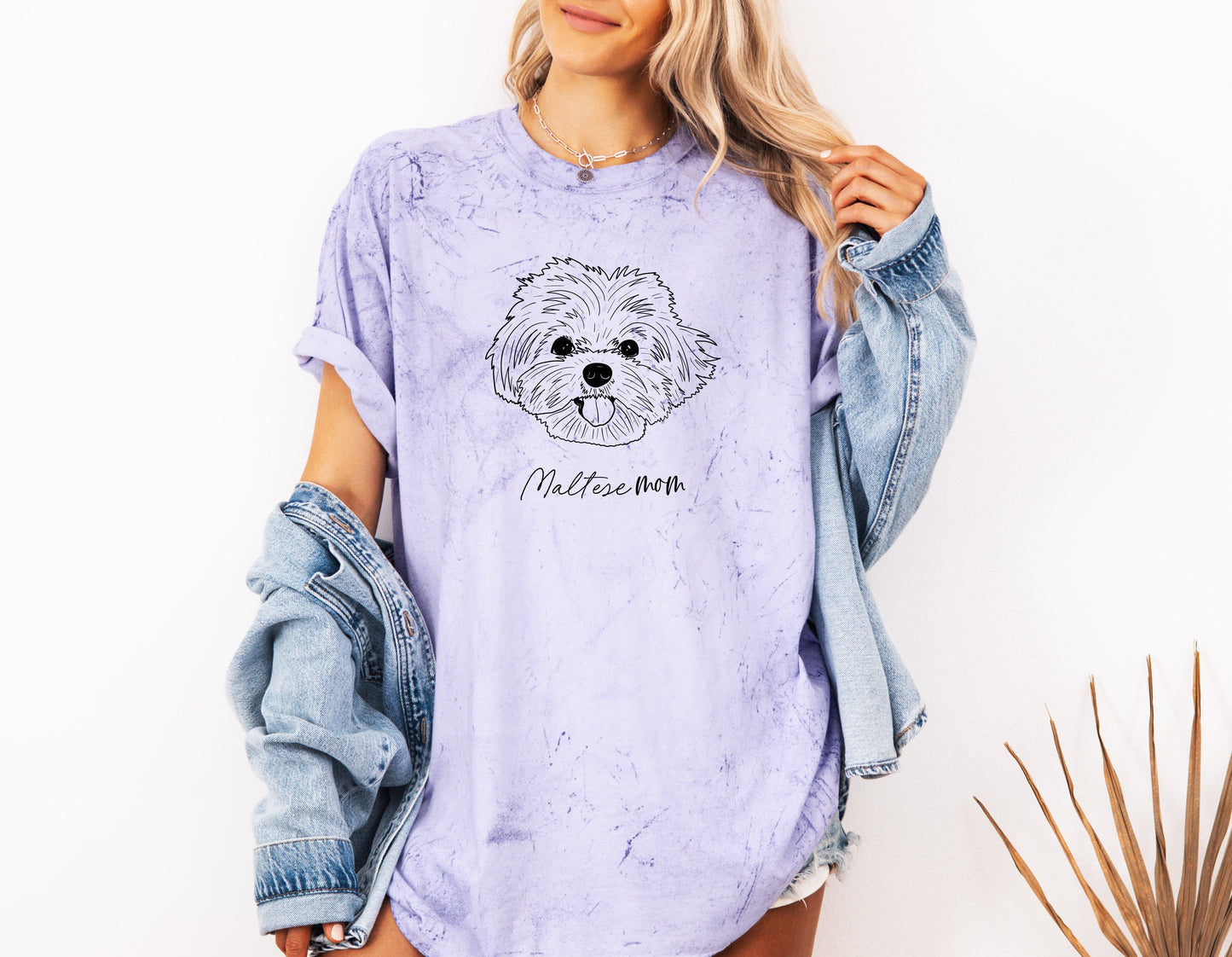 T-shirt Comfort Colors pour Maman de Bichon Maltais (centré)