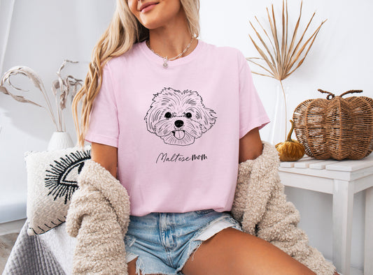 T-shirt Comfort Colors pour Maman de Bichon Maltais (centré)