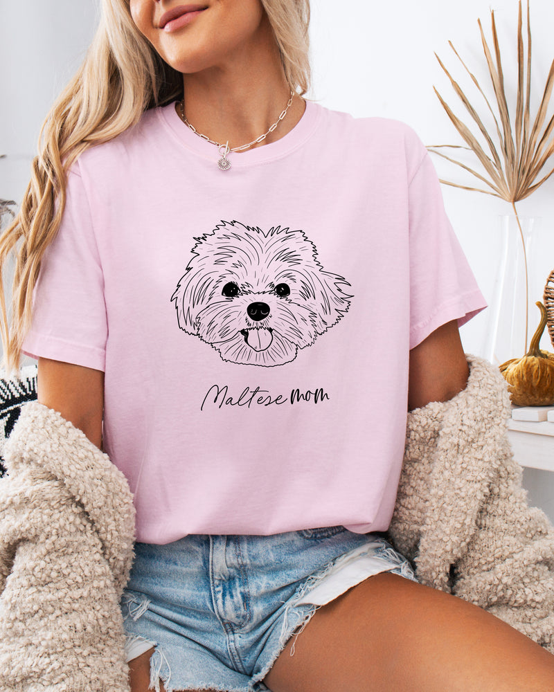 Maltese Dog Mom Comfort Colors T Shirt (center)