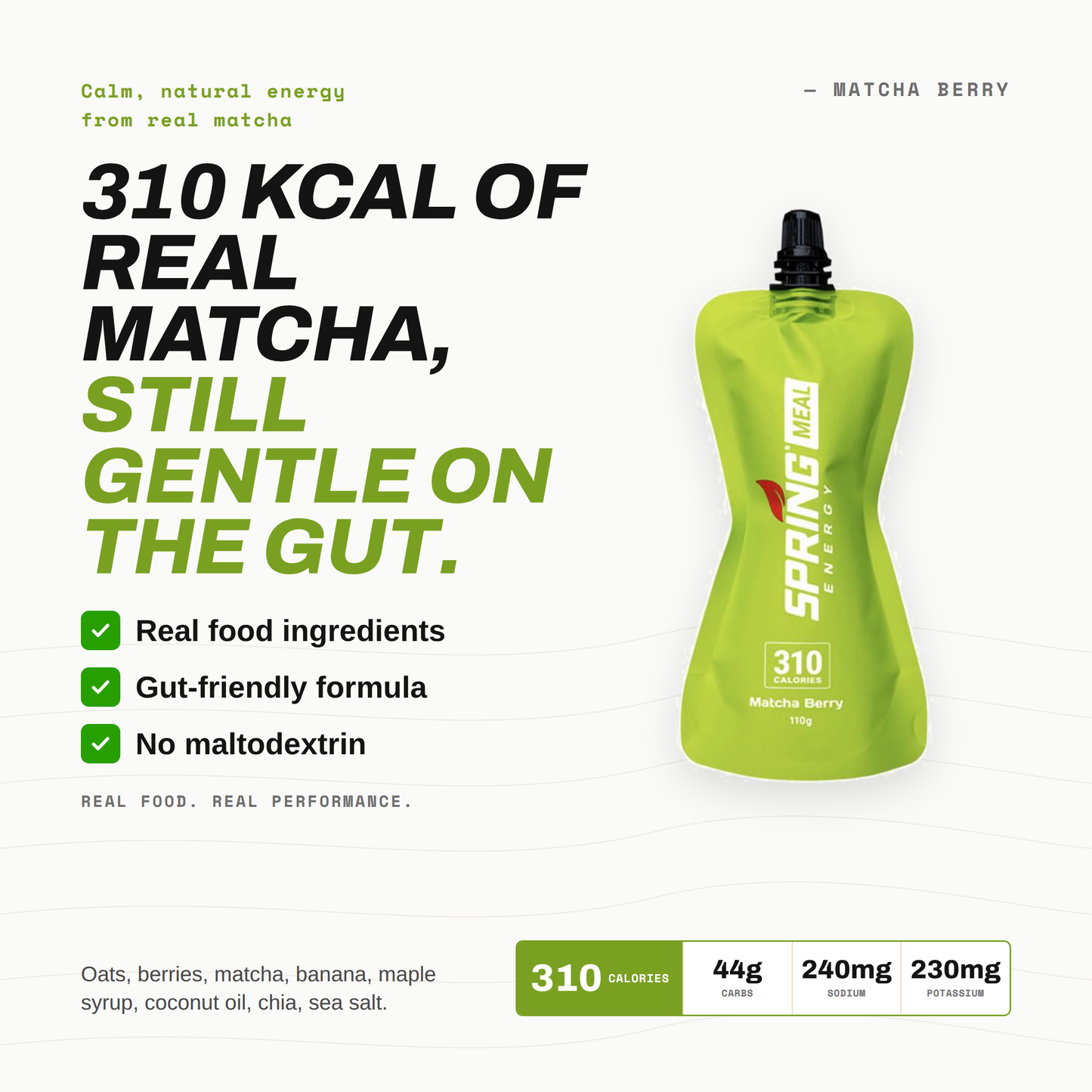 Matcha Berry Endurance Meal With Natural Caffeine (Vegan) 310 Kcal