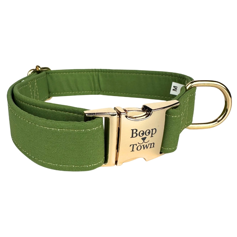Collier pour chien Boop Town en coton doux – Anti-nœuds et noyau en nylon durable – Boucle à dégagement rapide en métal – Ajustable pour chiens de petite, moyenne et grande taille (XL) – Accents dorés