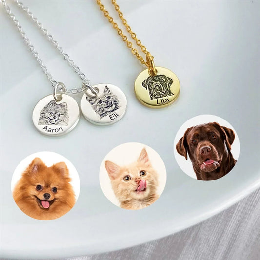 Custom Dog Portrait Necklace