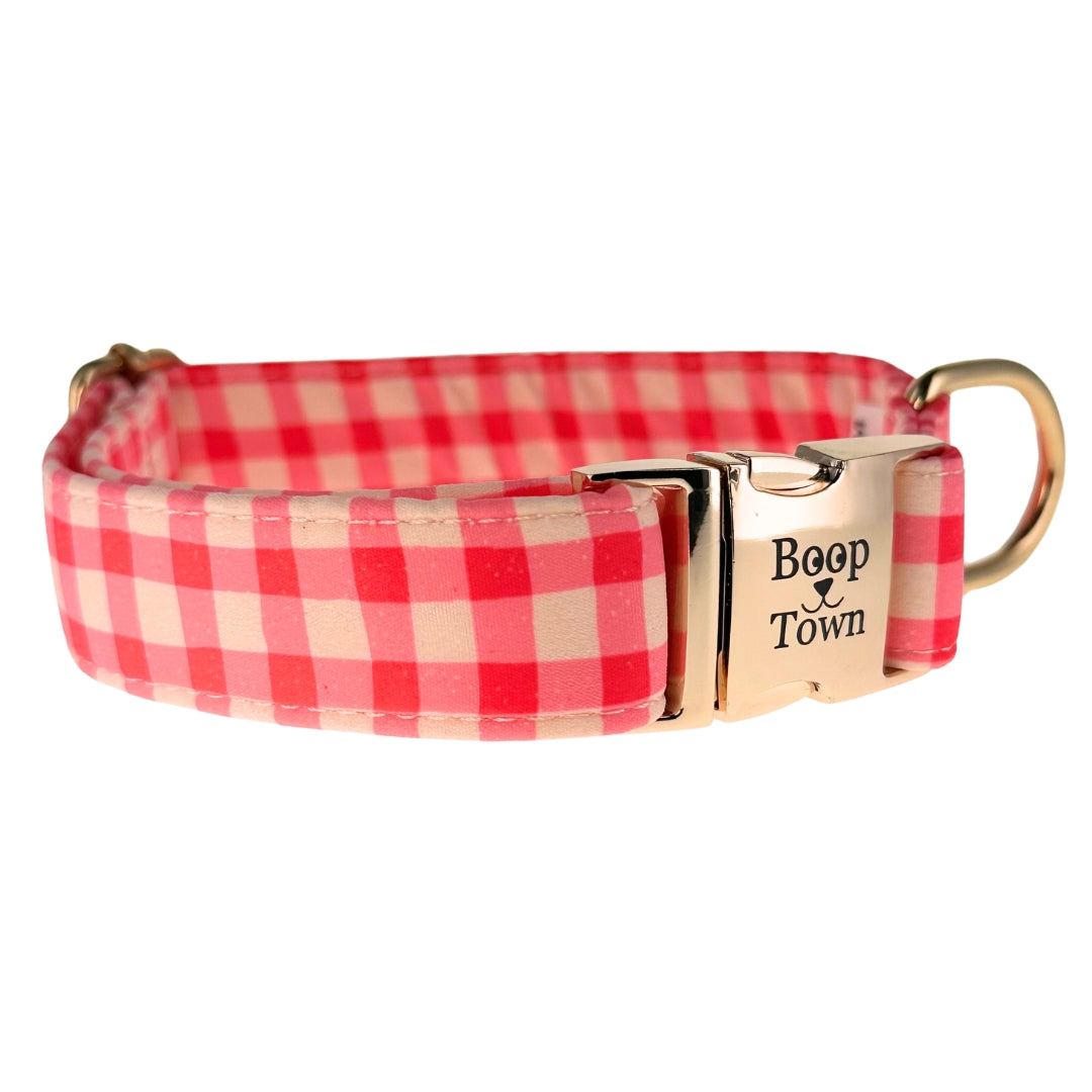 Collier pour chien Boop Town en coton doux – Anti-nœuds et noyau en nylon durable – Boucle à dégagement rapide en métal – Ajustable pour chiens de petite, moyenne et grande taille (XL) – Accents dorés