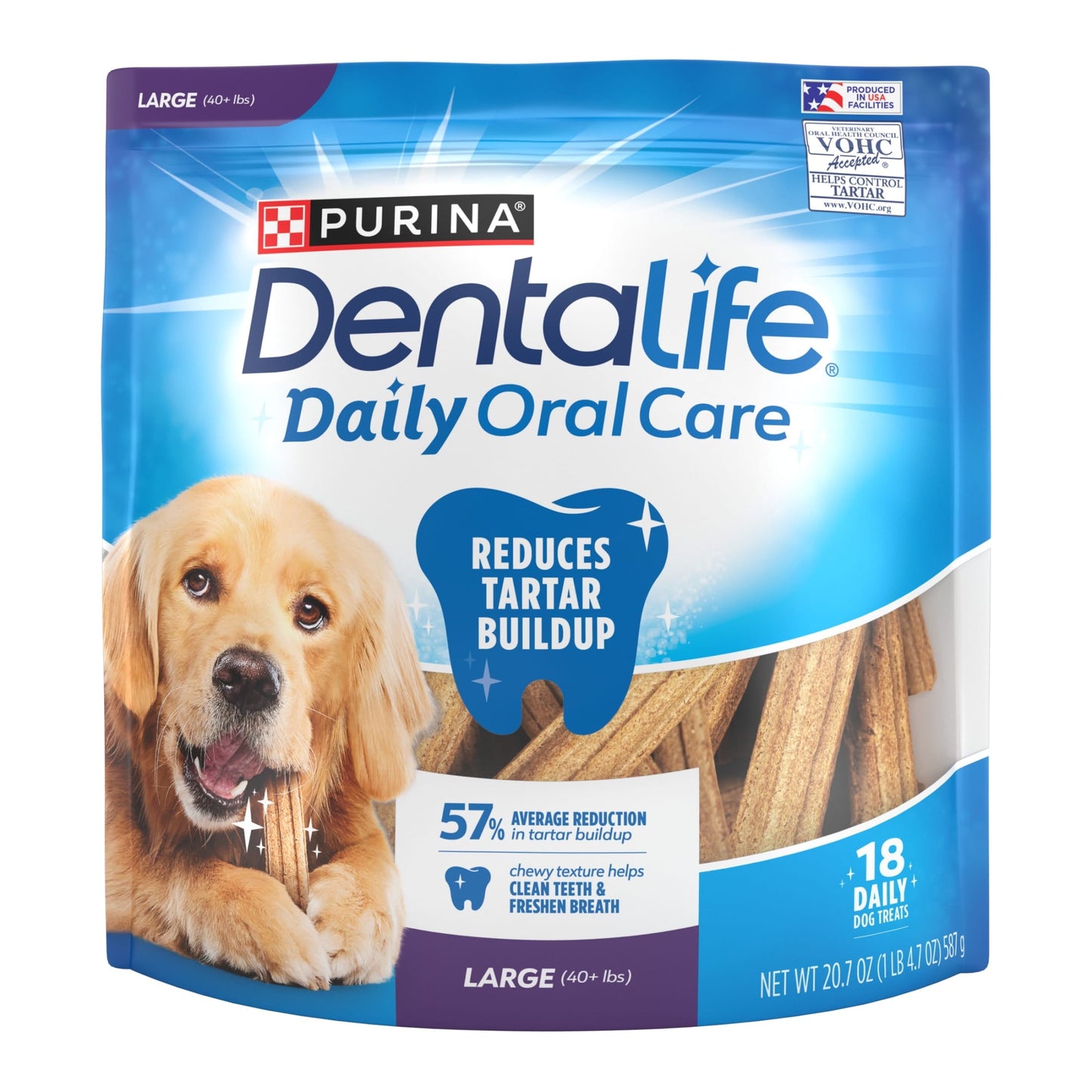Purina Daily Oral Care Premios Dentales Grandes para Perro con Pollo