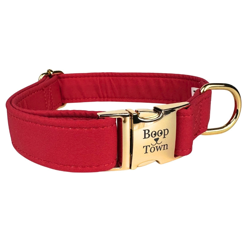 Collier pour chien Boop Town en coton doux – Anti-nœuds et noyau en nylon durable – Boucle à dégagement rapide en métal – Ajustable pour chiens de petite, moyenne et grande taille (XL) – Accents dorés